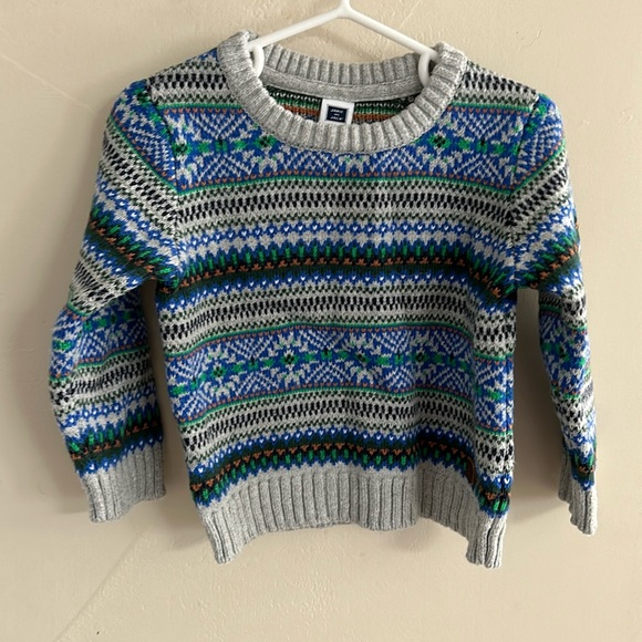 Janie and Jack Boy Fair Isle Crew Sweater. 12-18mo - Picture 1 of 4